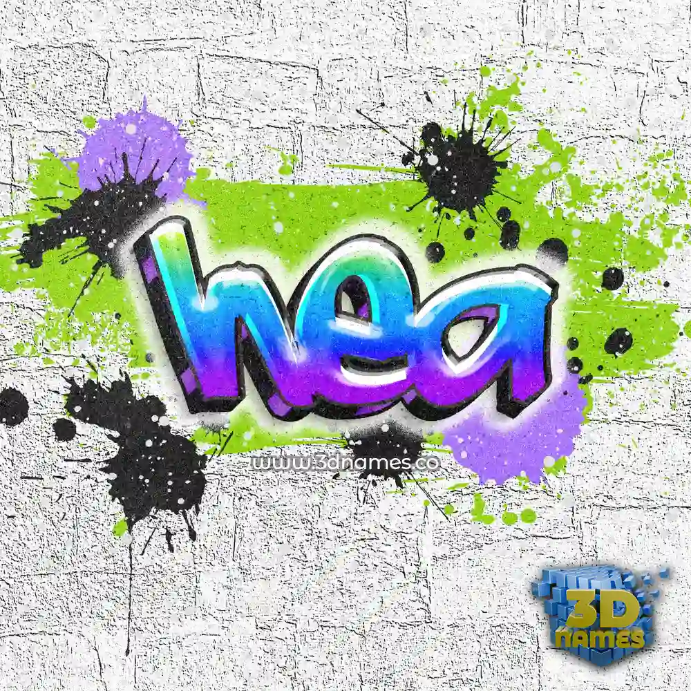 hea in Graffiti Grunge style - 3D name wallpaper