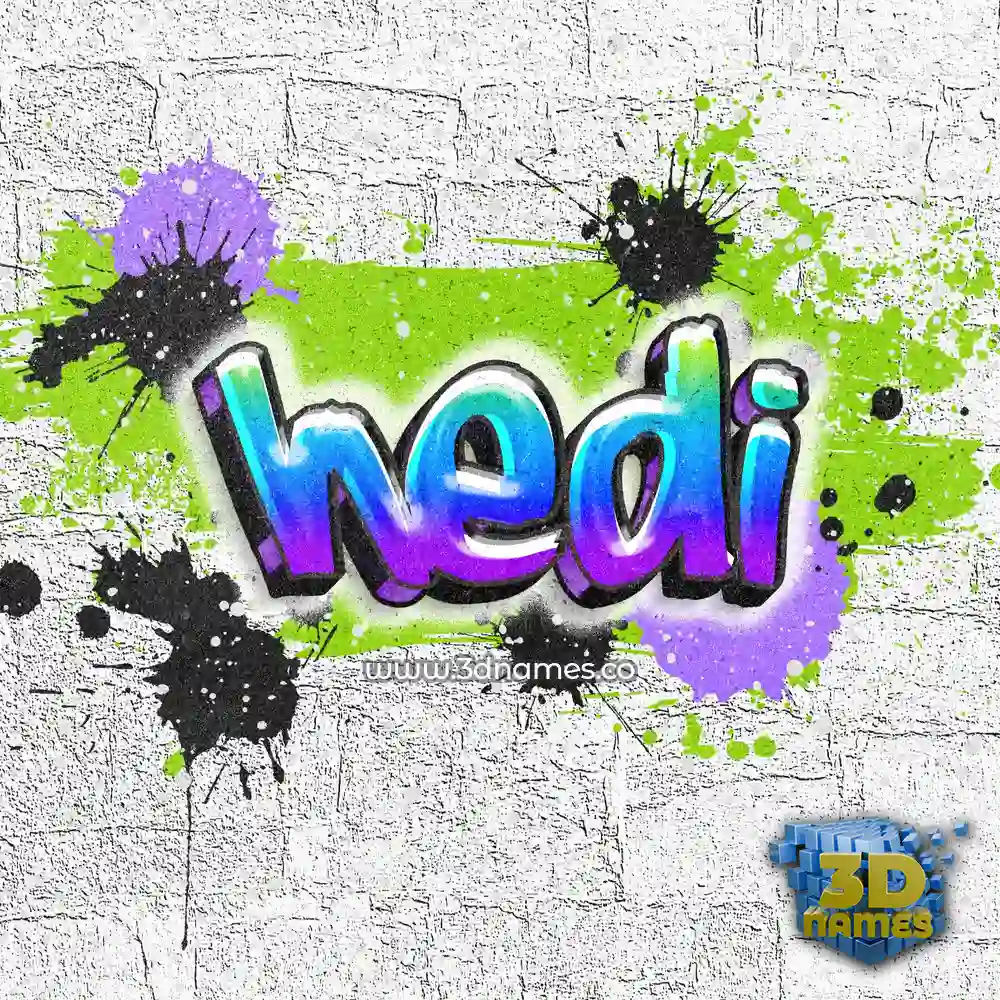 hedi in Graffiti Grunge style - 3D name wallpaper