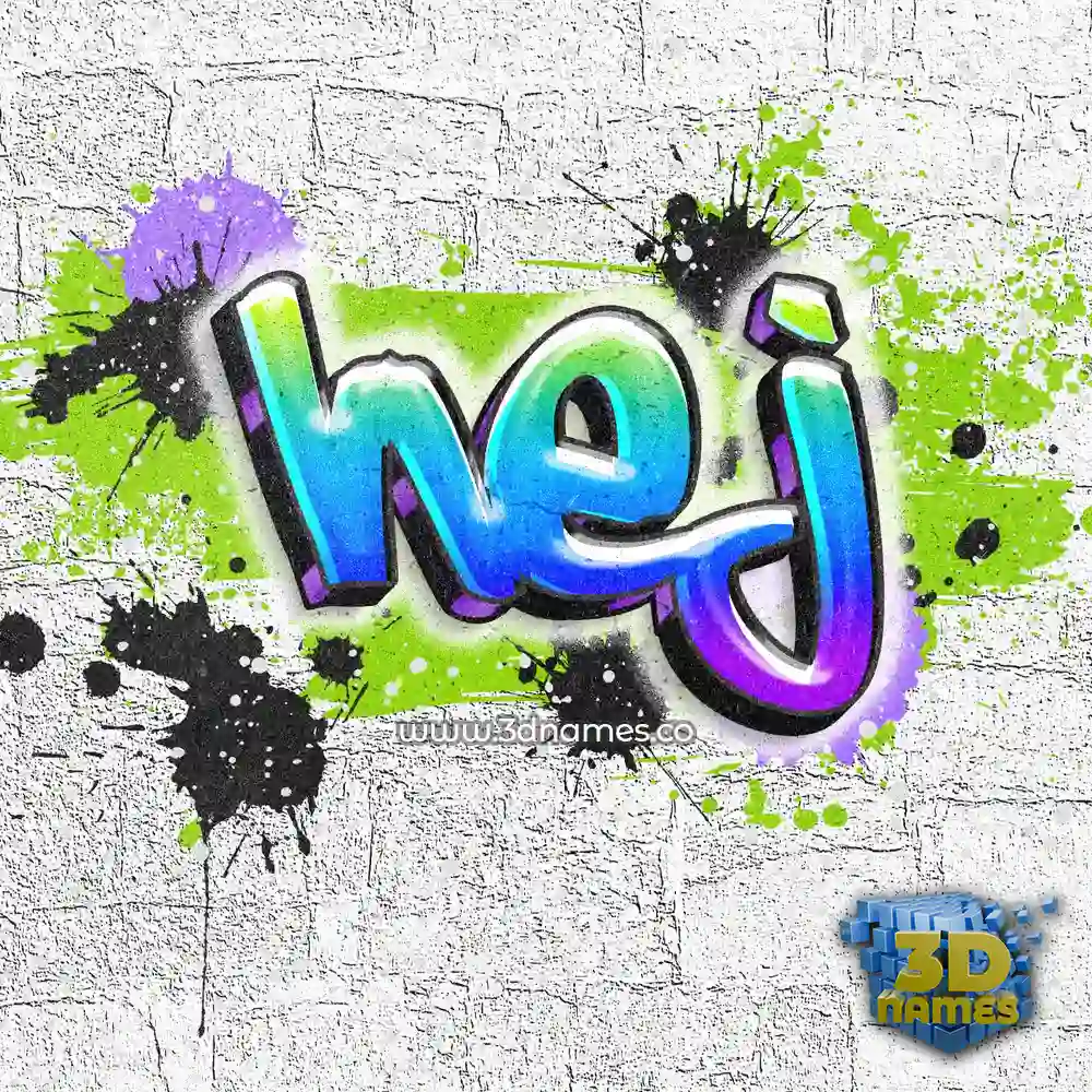 hej in Graffiti Grunge style - 3D name wallpaper