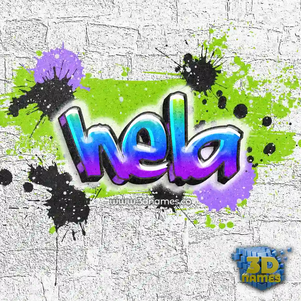hela in Graffiti Grunge style - 3D name wallpaper