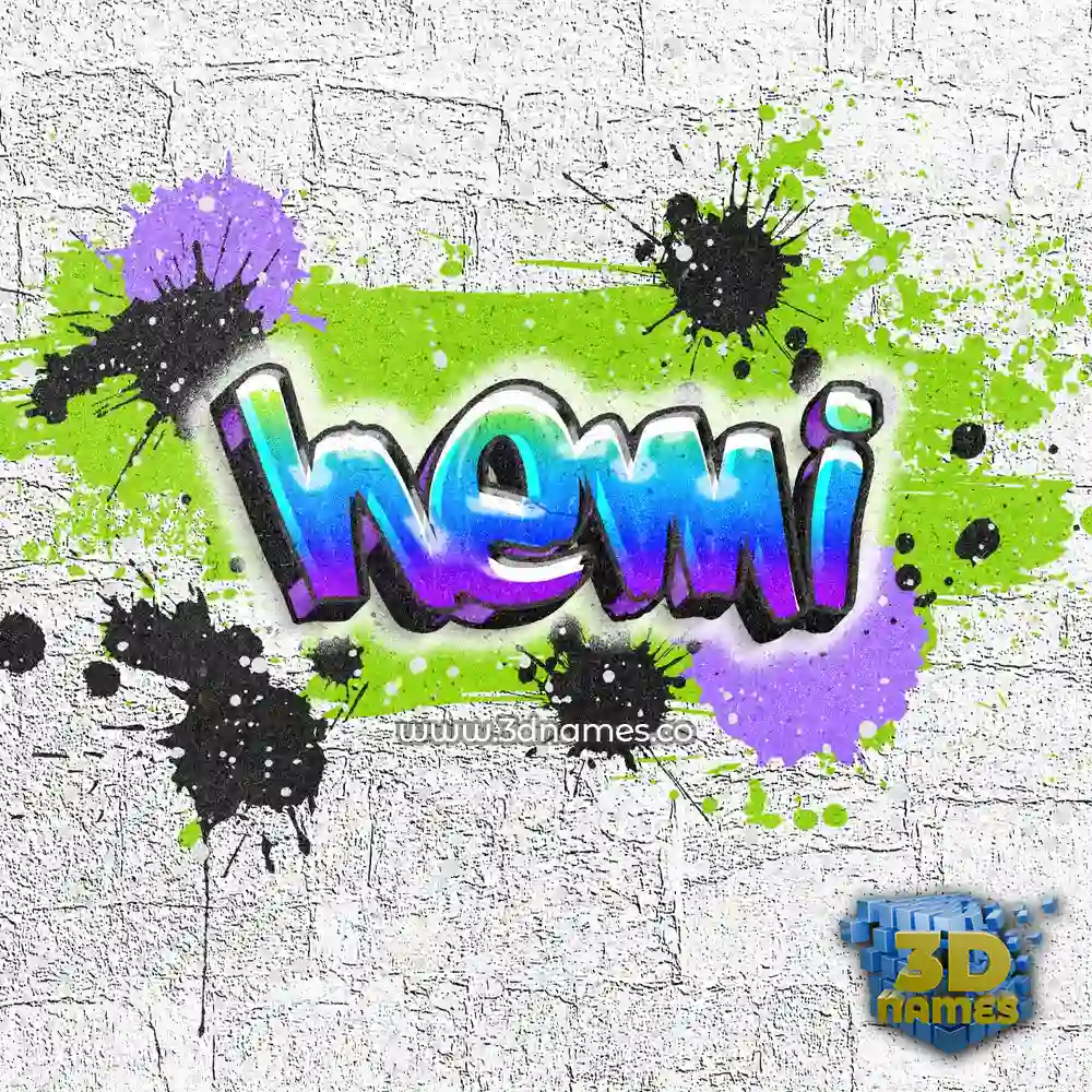 hemi in Graffiti Grunge style - 3D name wallpaper