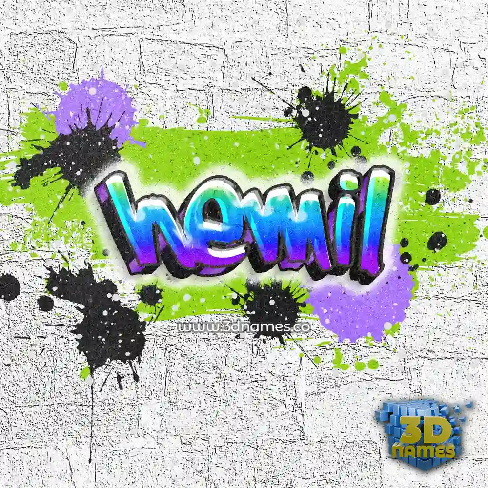 hemil in Graffiti Grunge style - 3D name wallpaper