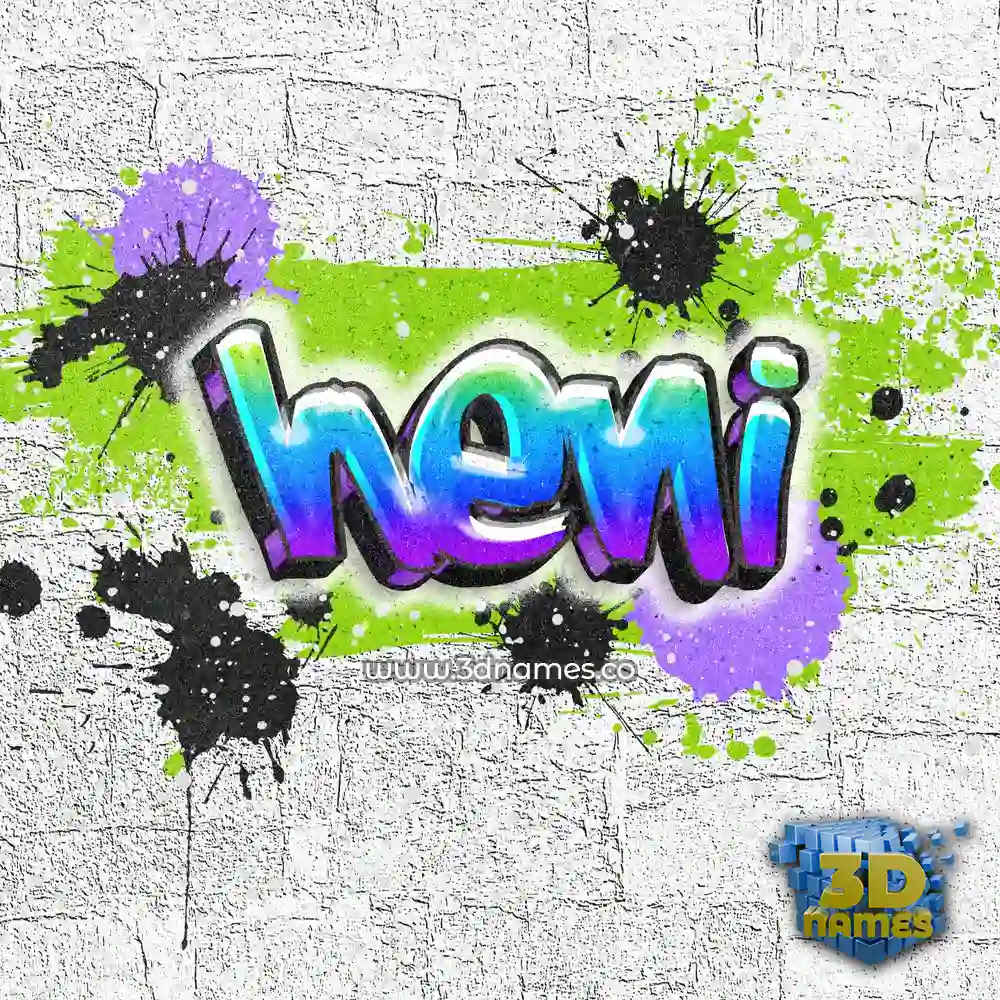 heni in Graffiti Grunge style - 3D name wallpaper