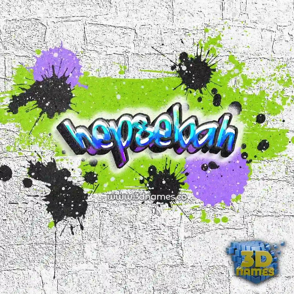 hepsebah in Graffiti Grunge style - 3D name wallpaper