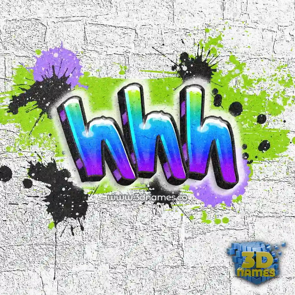 hhh in Graffiti Grunge style - 3D name wallpaper