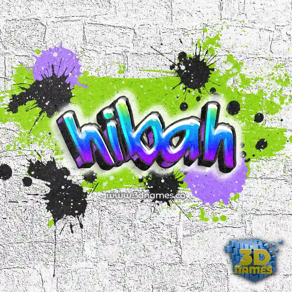 hibah in Graffiti Grunge style - 3D name wallpaper