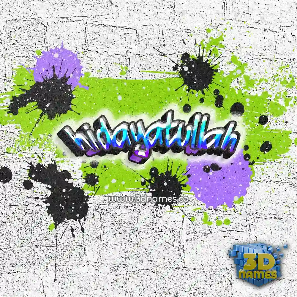 hidayatullah in Graffiti Grunge style - 3D name wallpaper