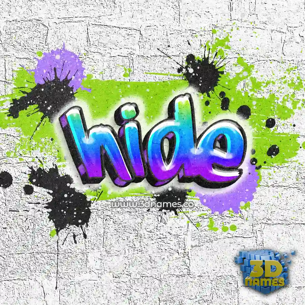 hide in Graffiti Grunge style - 3D name wallpaper