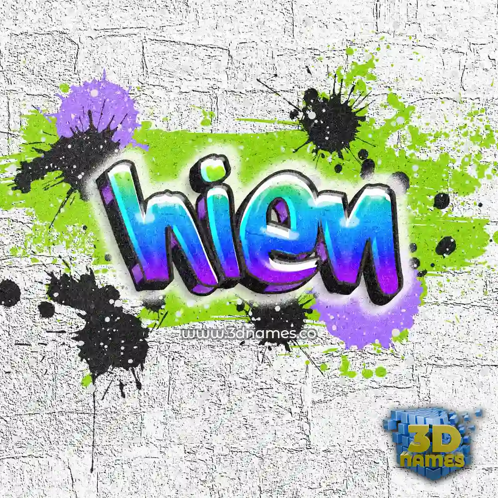 hien in Graffiti Grunge style - 3D name wallpaper
