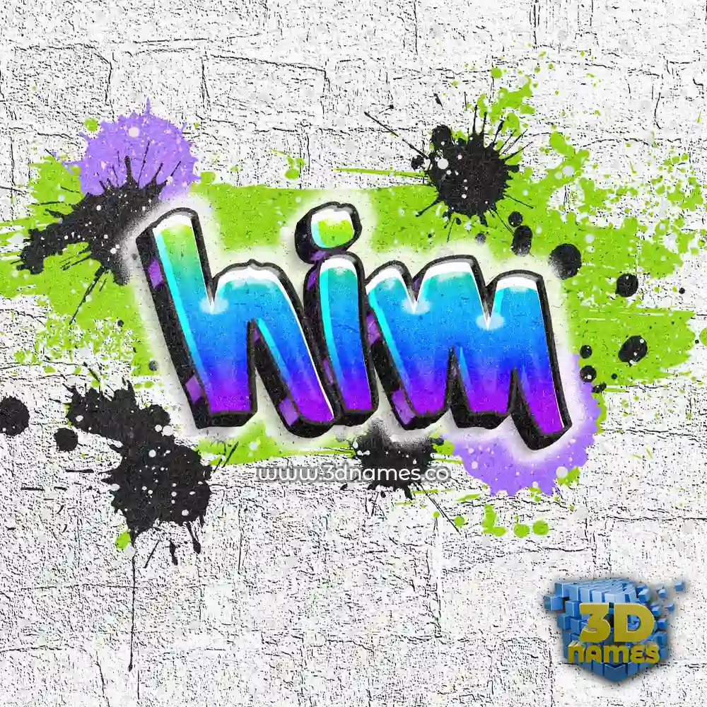 him in Graffiti Grunge style - 3D name wallpaper