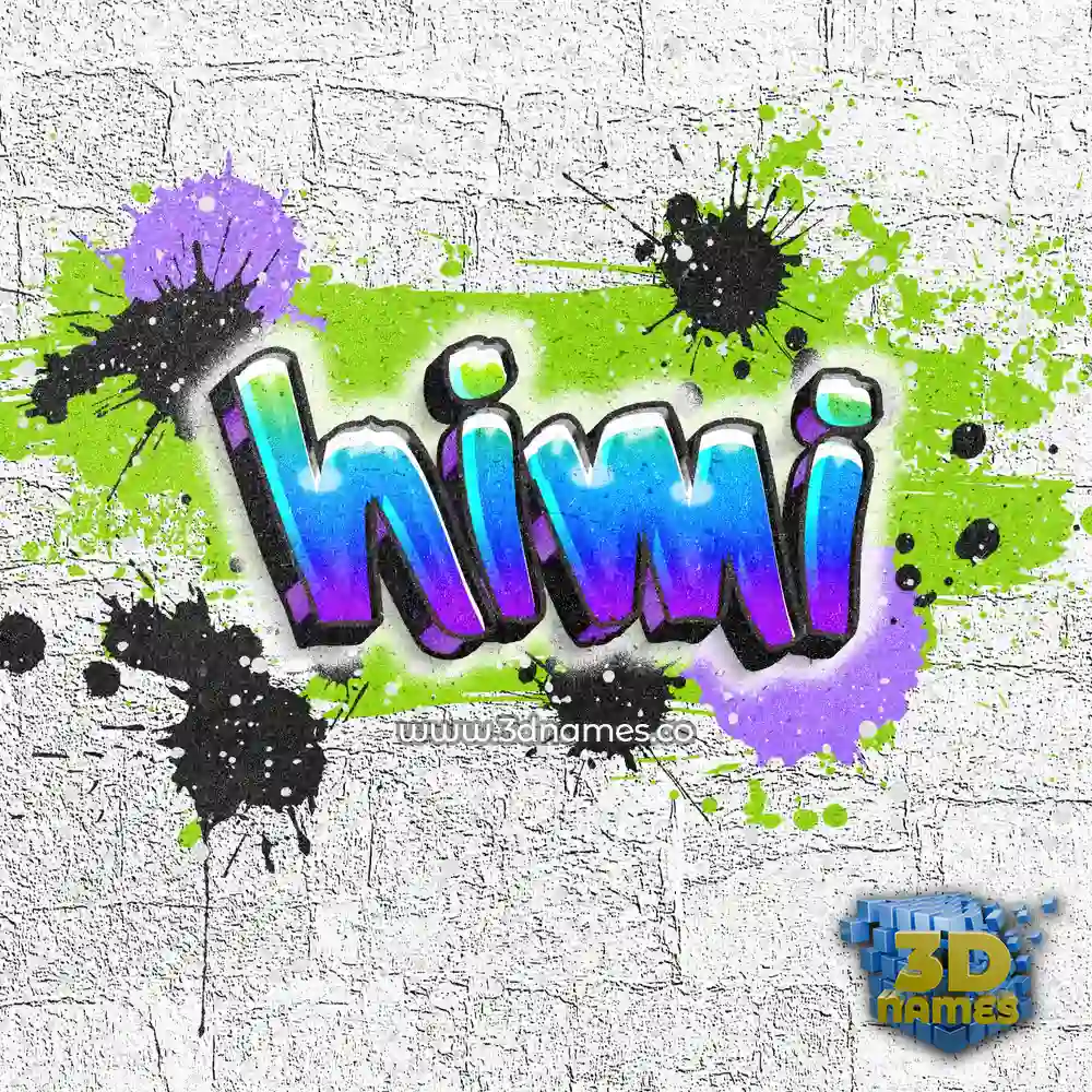 himi in Graffiti Grunge style - 3D name wallpaper