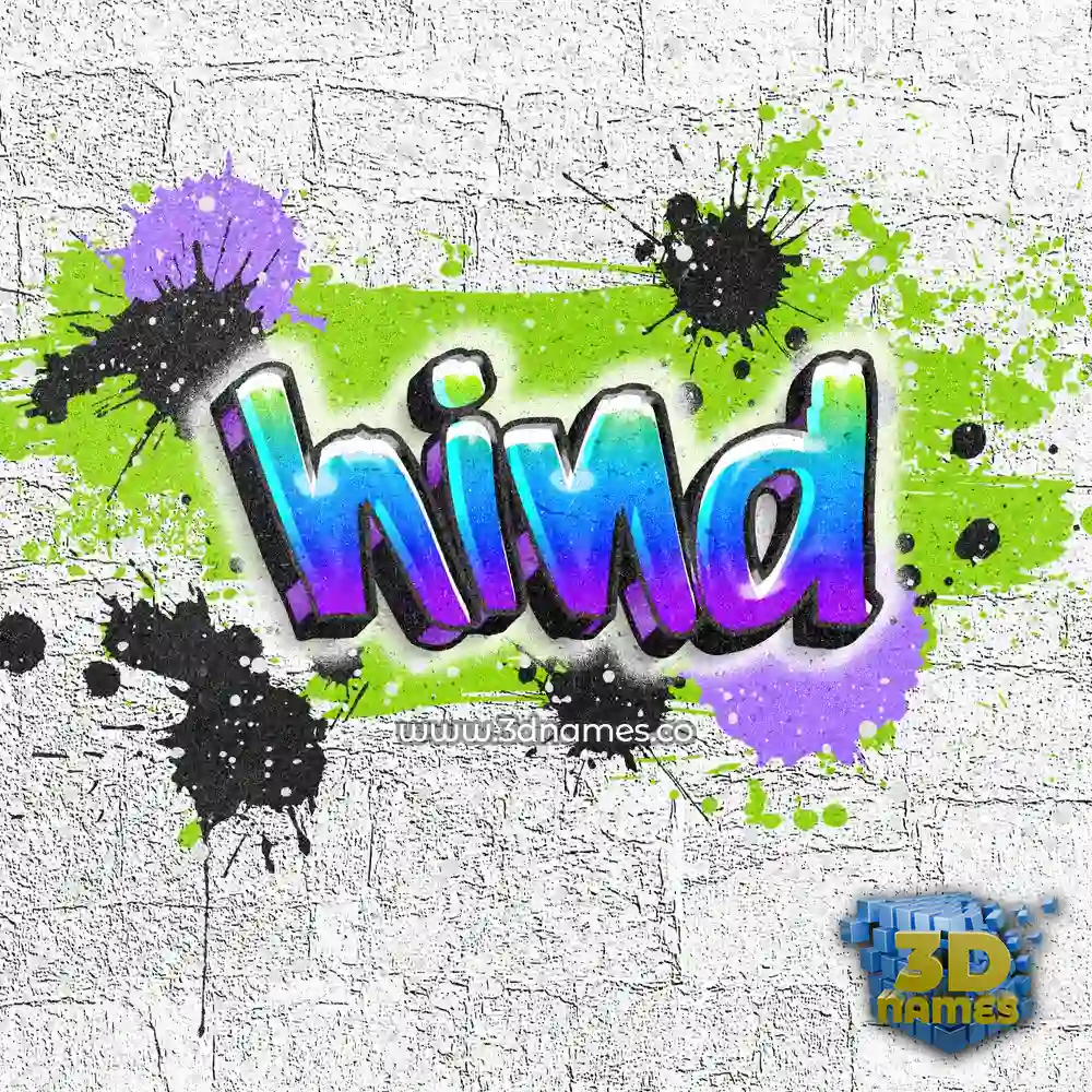 hind in Graffiti Grunge style - 3D name wallpaper