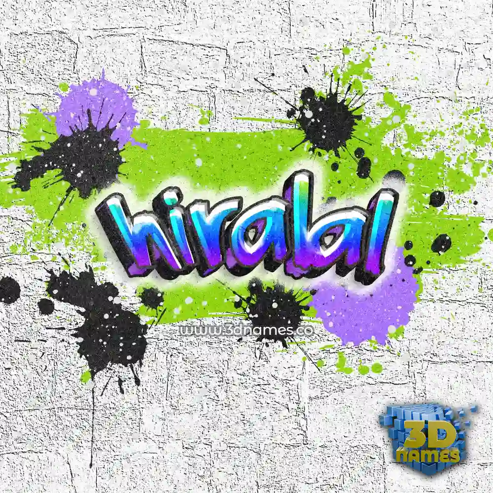 hiralal in Graffiti Grunge style - 3D name wallpaper