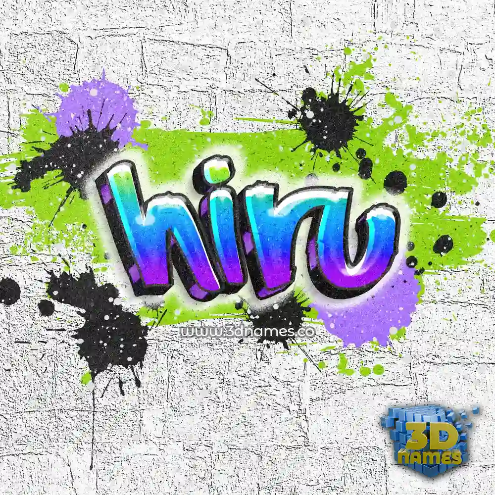 hiru in Graffiti Grunge style - 3D name wallpaper