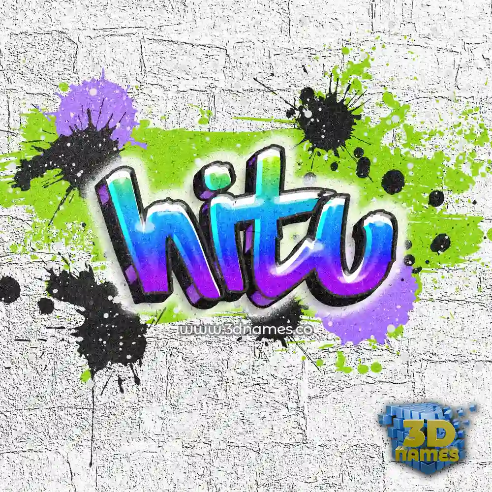 hitu in Graffiti Grunge style - 3D name wallpaper