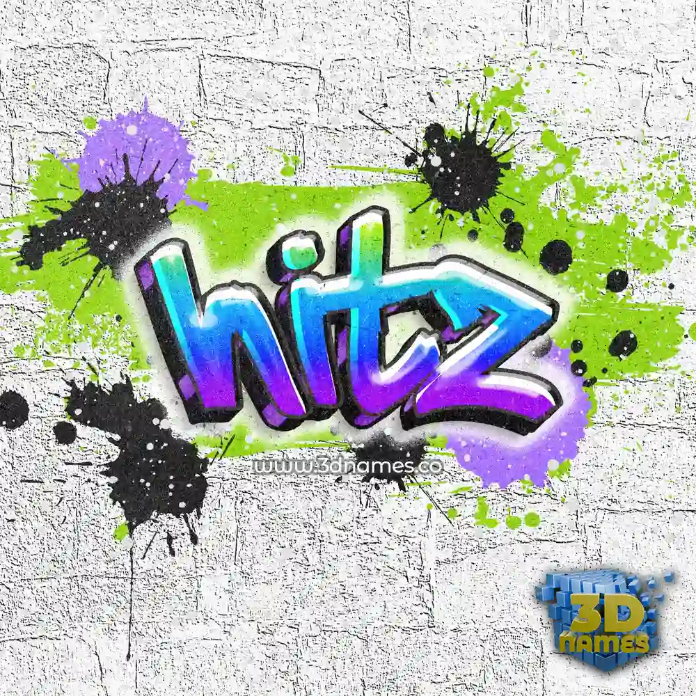 hitz in Graffiti Grunge style - 3D name wallpaper