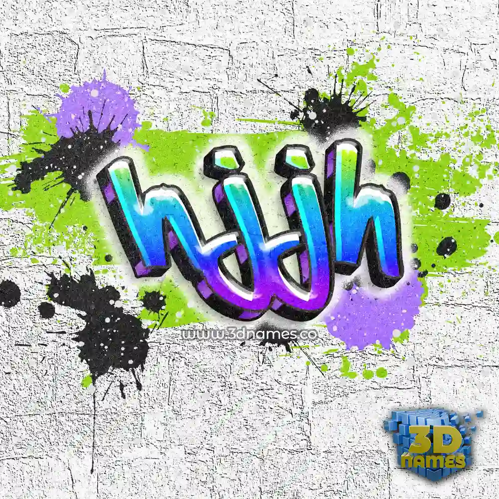 hjjh in Graffiti Grunge style - 3D name wallpaper