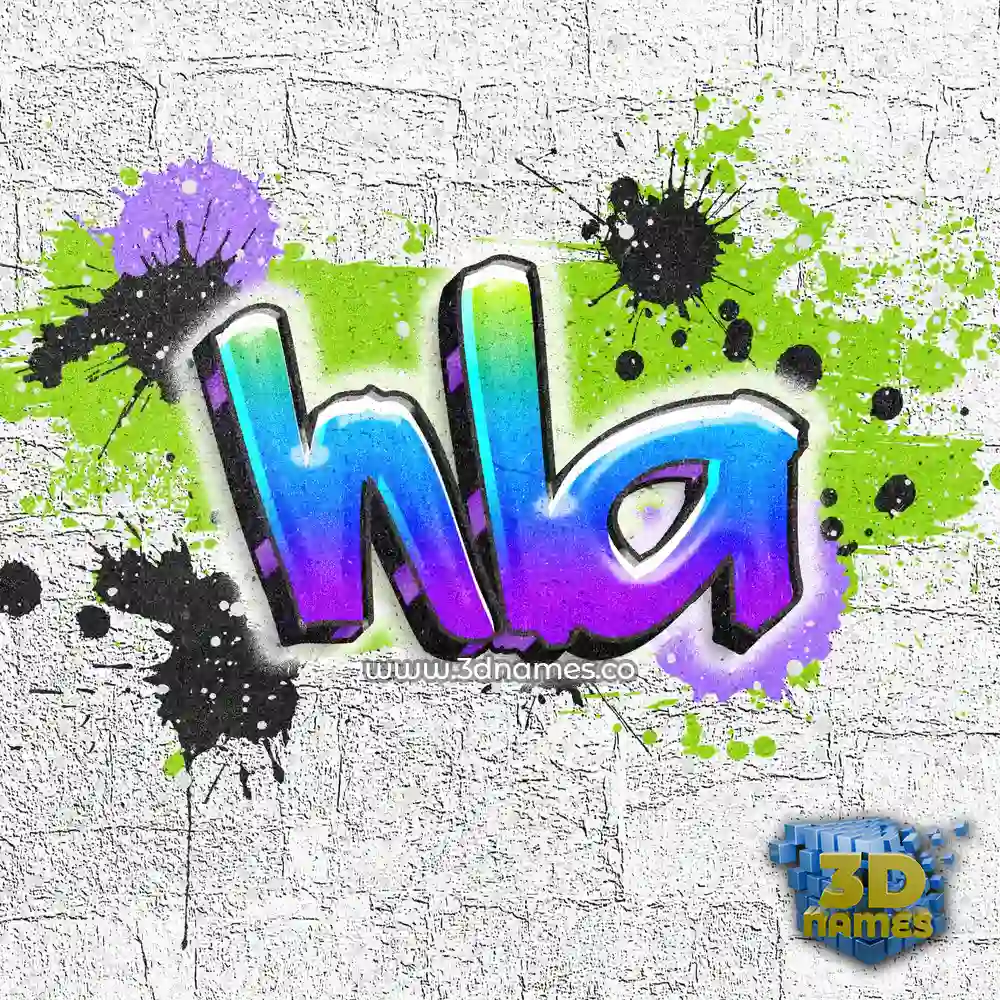 hla in Graffiti Grunge style - 3D name wallpaper
