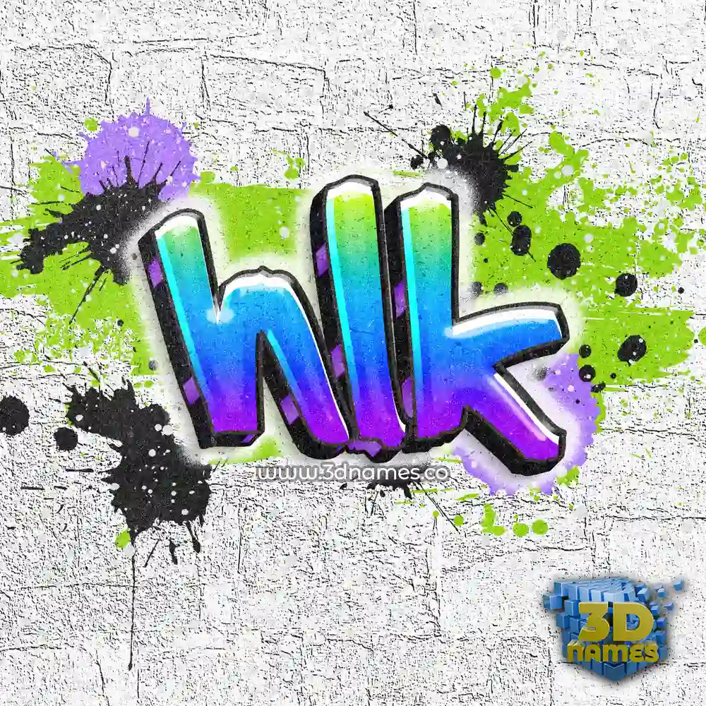 hlk in Graffiti Grunge style - 3D name wallpaper