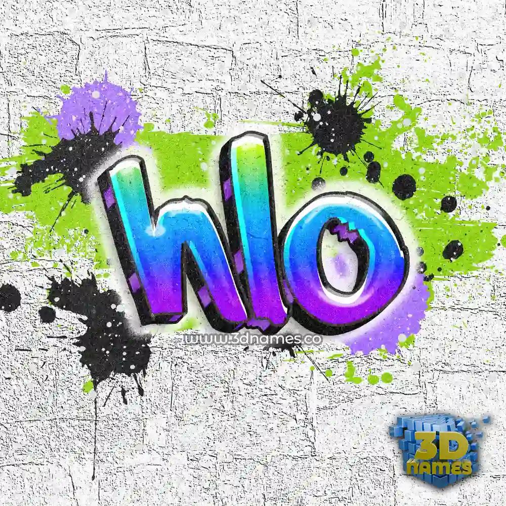 hlo in Graffiti Grunge style - 3D name wallpaper