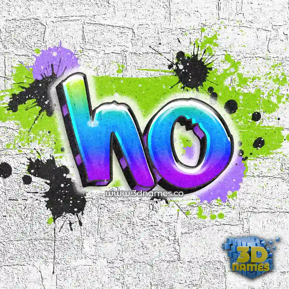 ho in Graffiti Grunge style - 3D name wallpaper