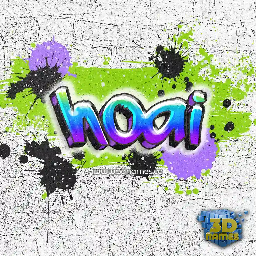 hoai in Graffiti Grunge style - 3D name wallpaper