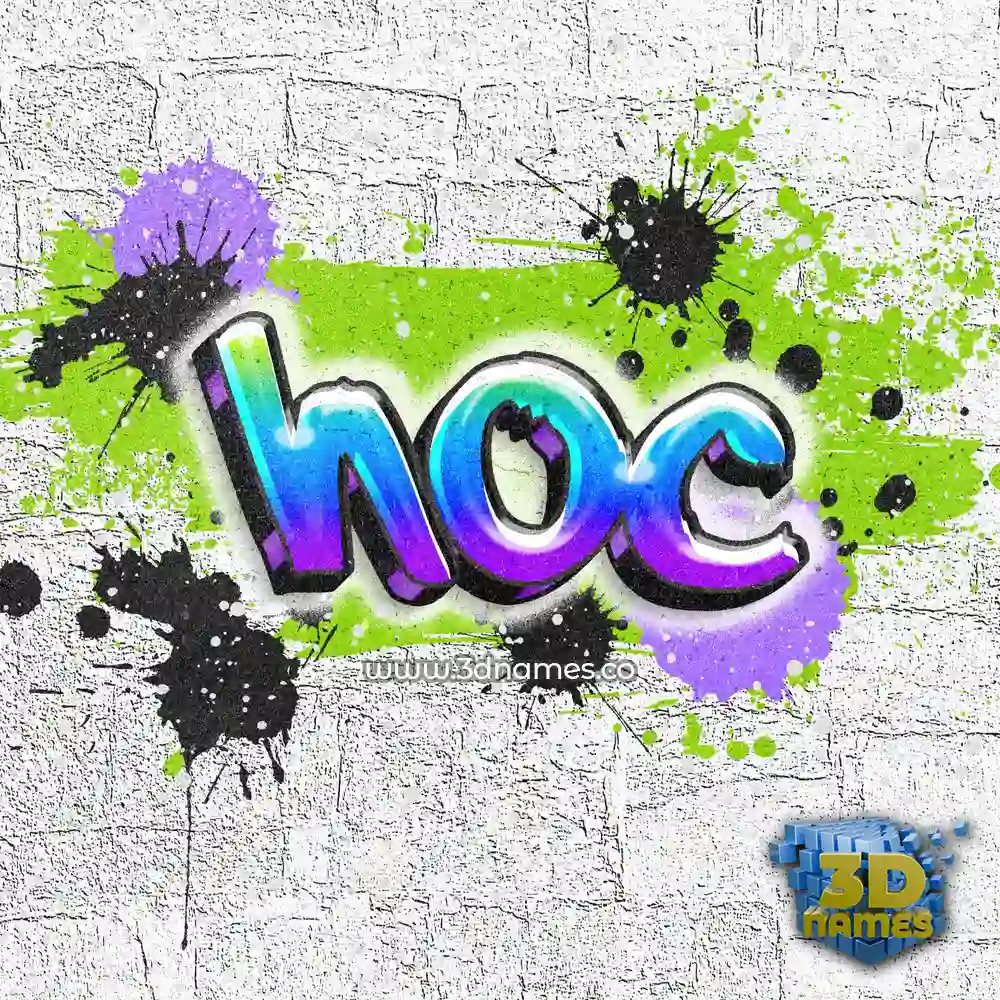 hoc in Graffiti Grunge style - 3D name wallpaper