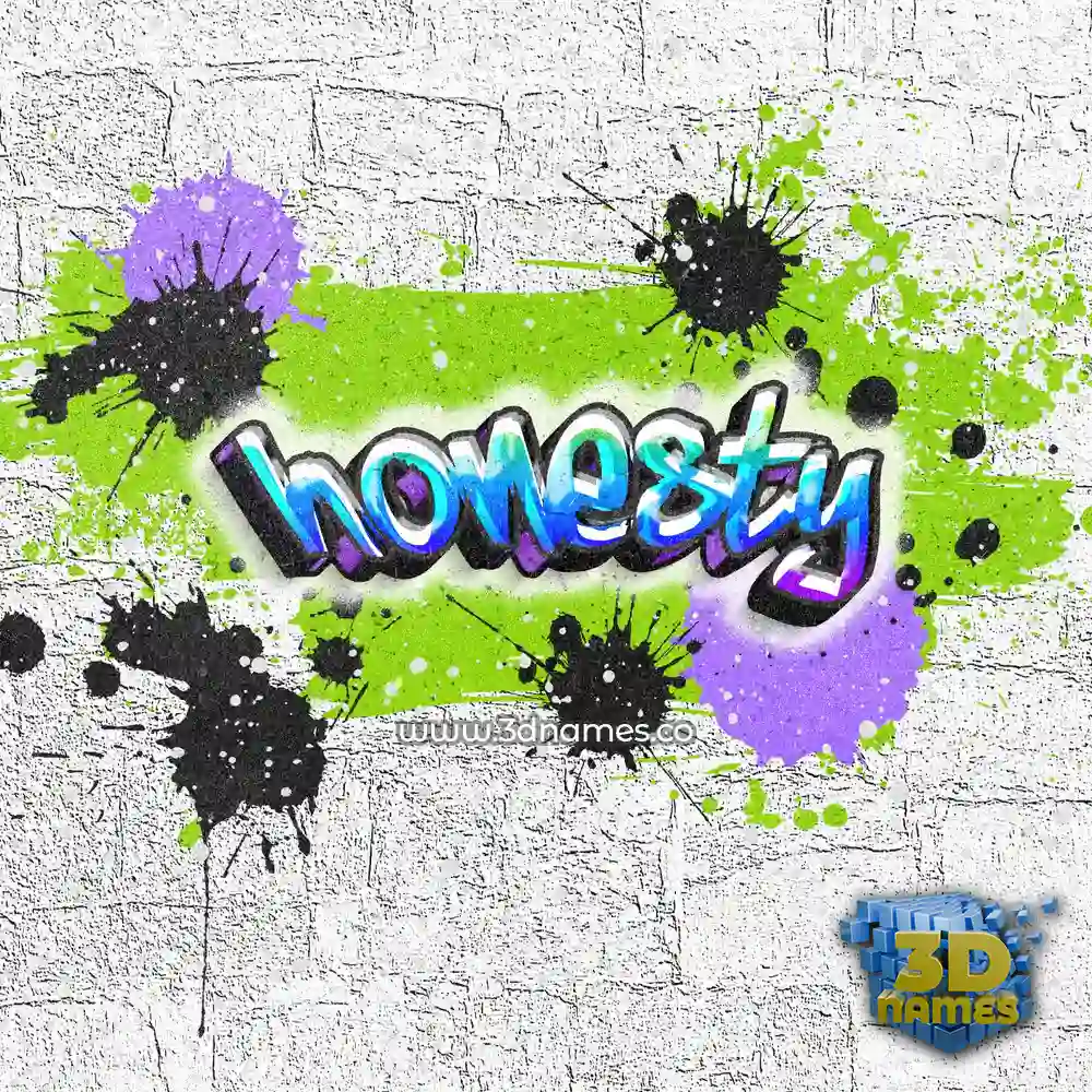 honesty in Graffiti Grunge style - 3D name wallpaper