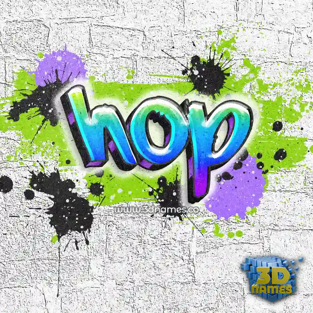 hop in Graffiti Grunge style - 3D name wallpaper