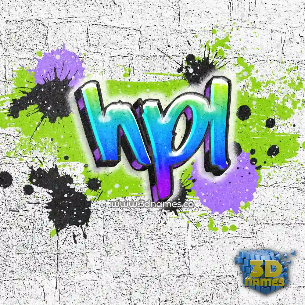 hpl in Graffiti Grunge style - 3D name wallpaper