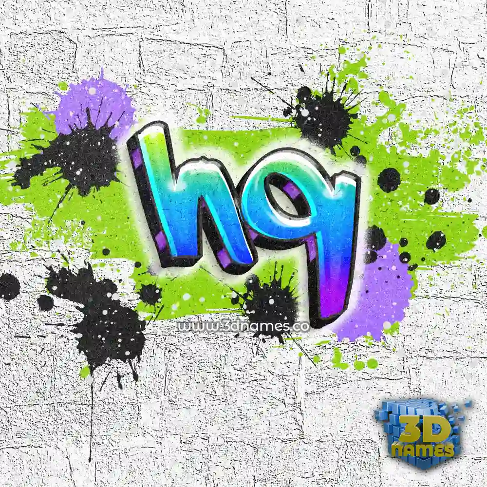 hq in Graffiti Grunge style - 3D name wallpaper