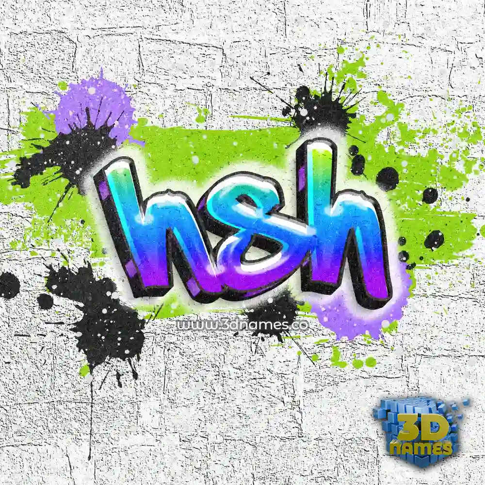 hsh in Graffiti Grunge style - 3D name wallpaper