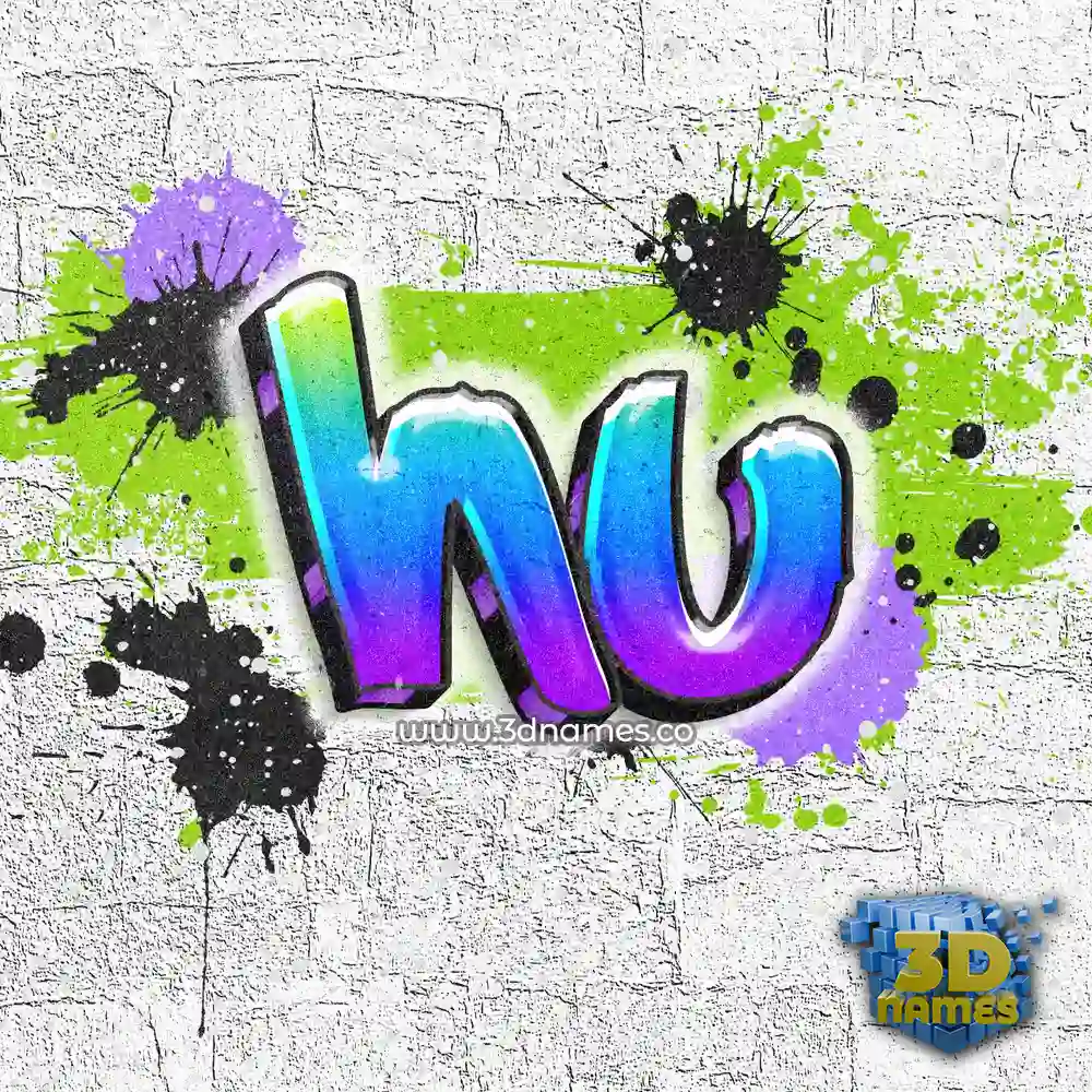 hu in Graffiti Grunge style - 3D name wallpaper