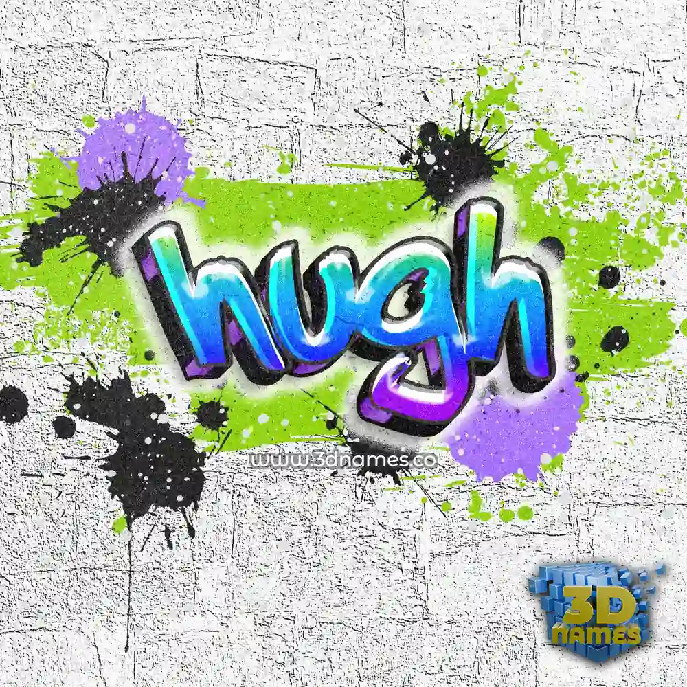 hugh in Graffiti Grunge style - 3D name wallpaper