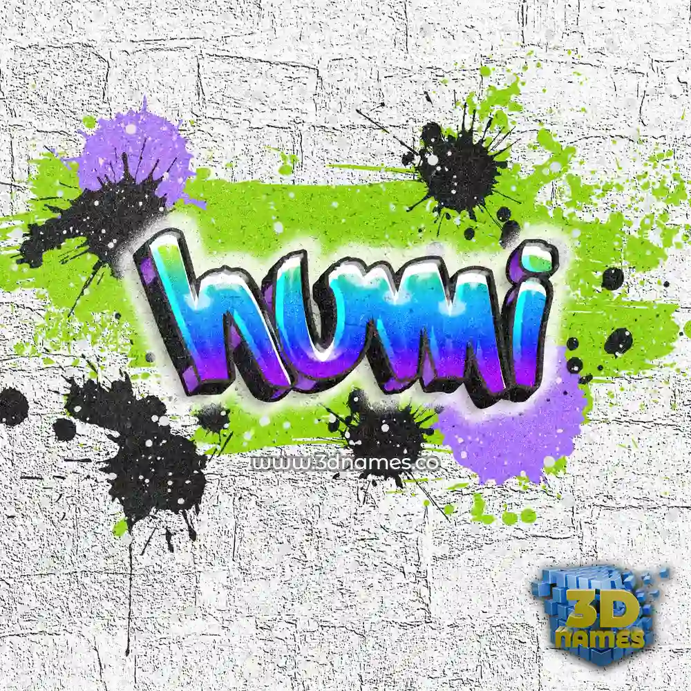 humi in Graffiti Grunge style - 3D name wallpaper