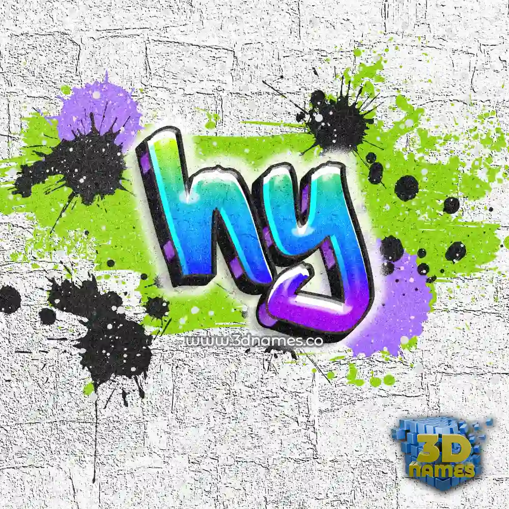 hy in Graffiti Grunge style - 3D name wallpaper