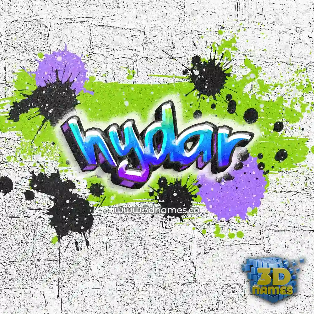 hydar in Graffiti Grunge style - 3D name wallpaper
