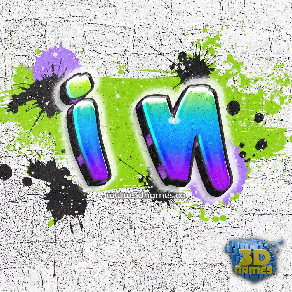 i n in Graffiti Grunge style - 3D name wallpaper