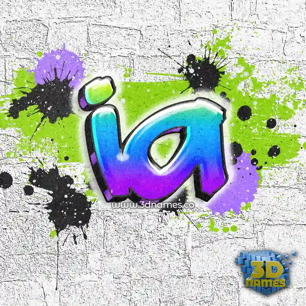 ia in Graffiti Grunge style - 3D name wallpaper
