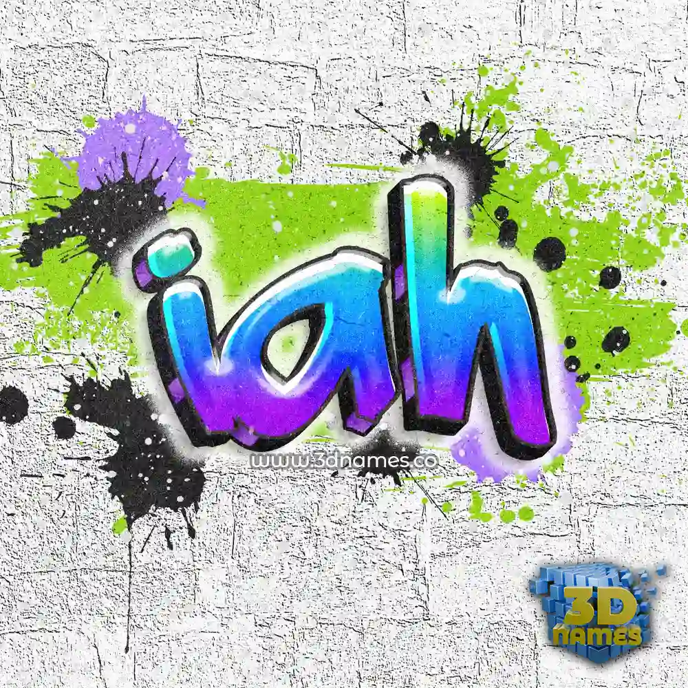 iah in Graffiti Grunge style - 3D name wallpaper