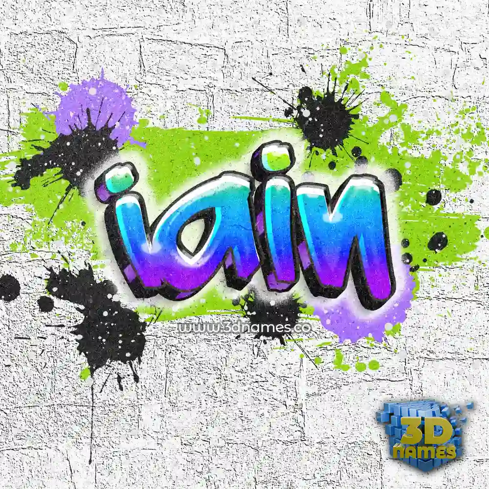 iain in Graffiti Grunge style - 3D name wallpaper
