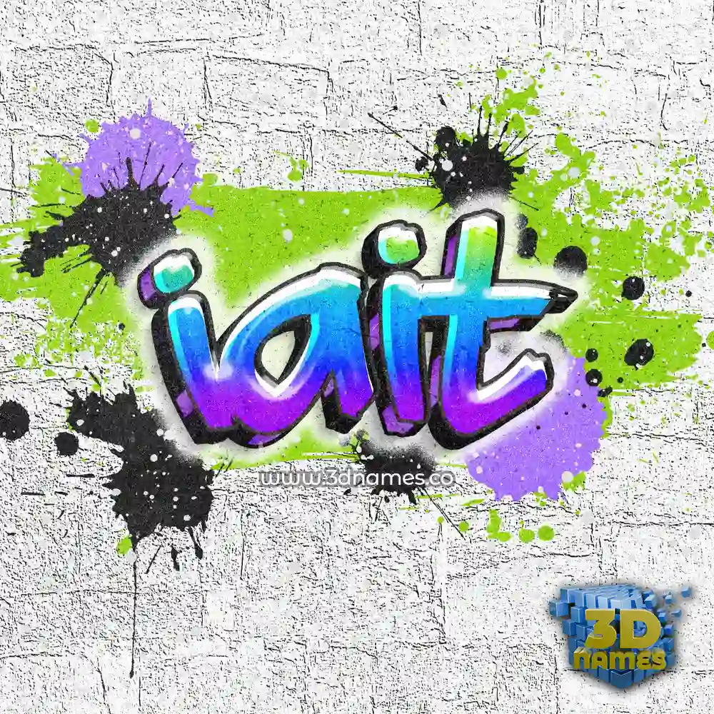 iait in Graffiti Grunge style - 3D name wallpaper