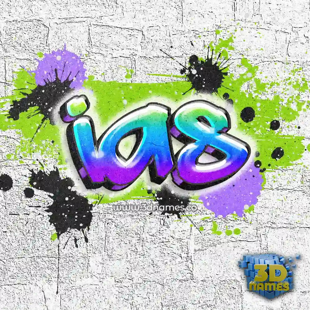 ias in Graffiti Grunge style - 3D name wallpaper