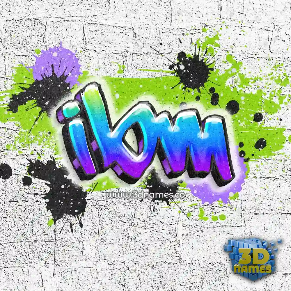 ibm in Graffiti Grunge style - 3D name wallpaper