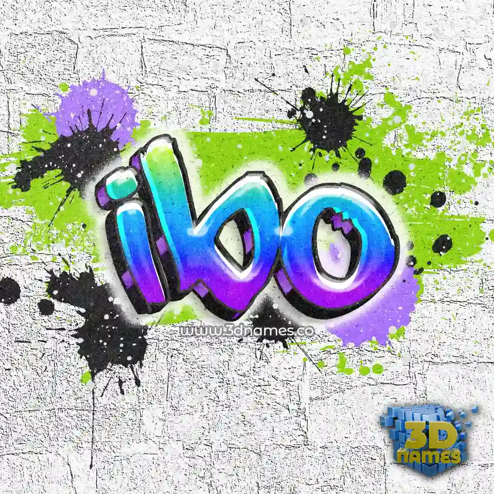 ibo in Graffiti Grunge style - 3D name wallpaper