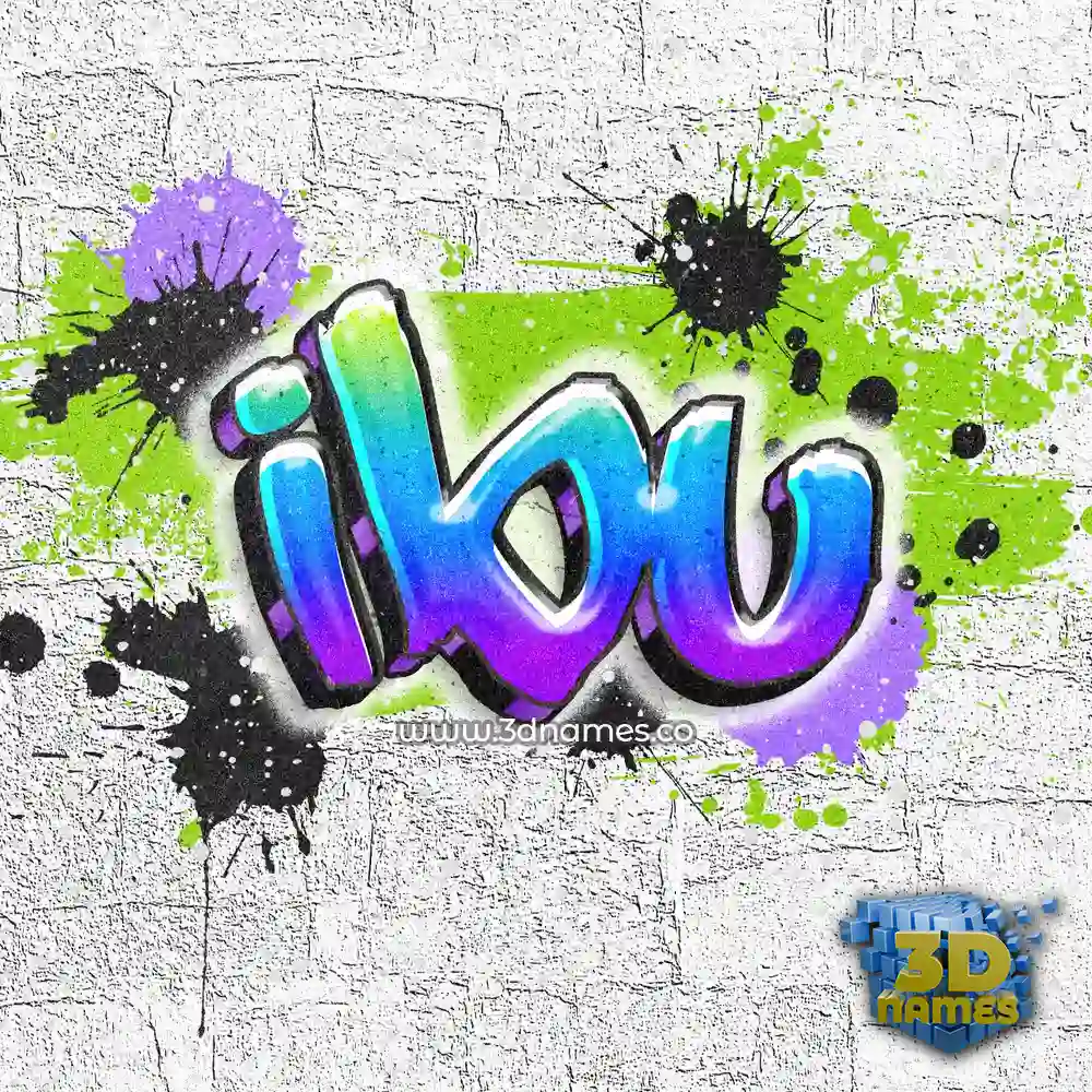 ibu in Graffiti Grunge style - 3D name wallpaper