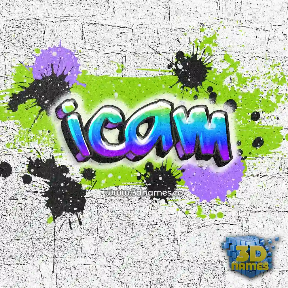 icam in Graffiti Grunge style - 3D name wallpaper