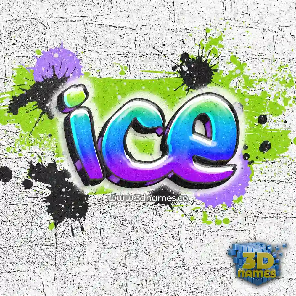 ice in Graffiti Grunge style - 3D name wallpaper