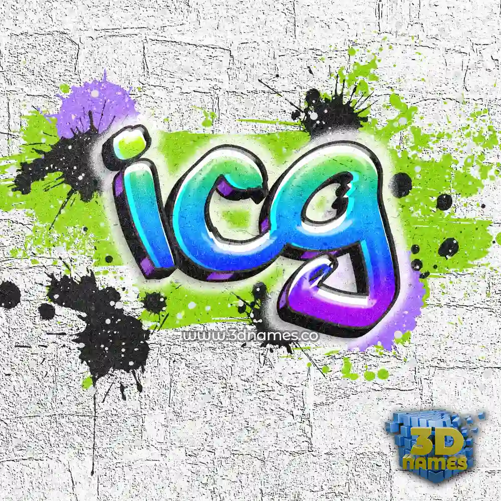 icg in Graffiti Grunge style - 3D name wallpaper