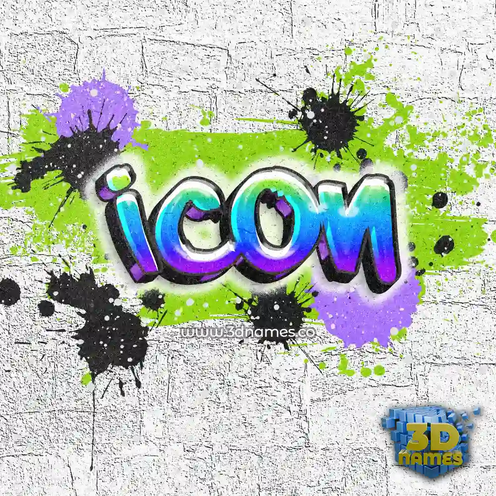 icon in Graffiti Grunge style - 3D name wallpaper